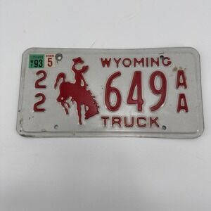 1993Wyoming Cowboy‎ Horse American Metal Truck License Licence Number Plate 649